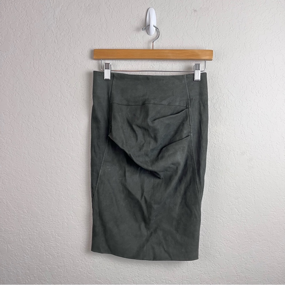 BRUNELLO CUCINELLI Leather Skirt US 2 Brown Stretch Ruched Women’s 2K Suede - Picture 13 of 13